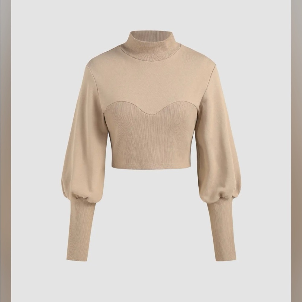Solid high neck sweatshirt